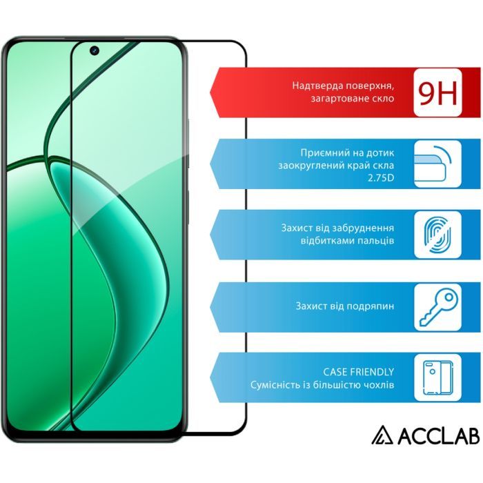 Скло захисне ACCLAB Full Glue Realme 12+ Black (1283126592454) зображення 3
