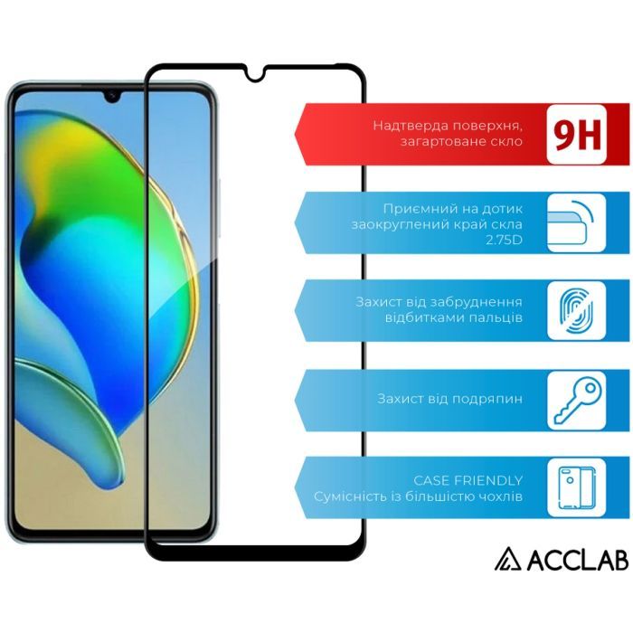 Скло захисне ACCLAB Full Glue ZTE Blade A72S Black (1283126575792) зображення 3