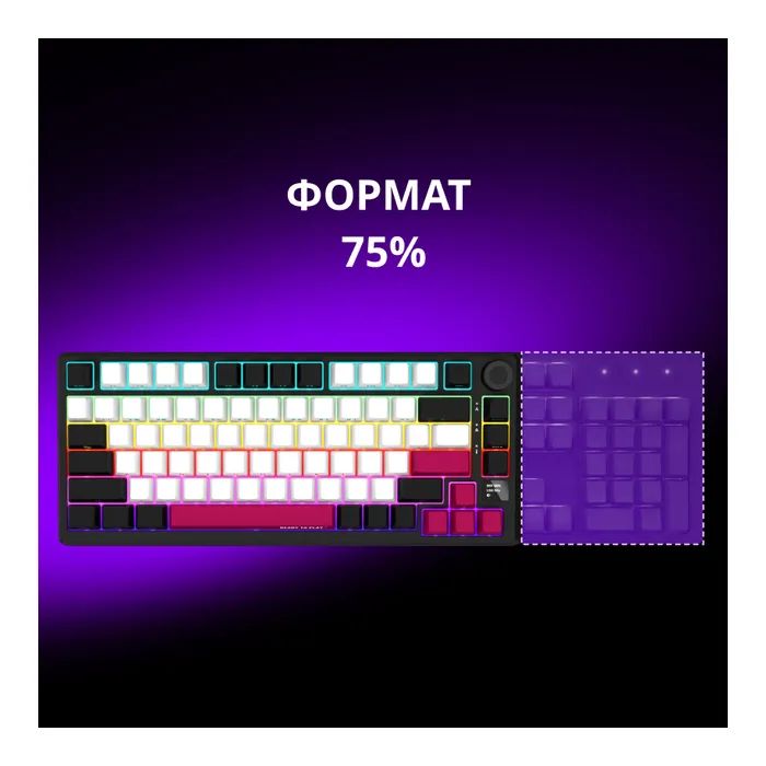 Клавіатура Lorgar KBP7075W Pro RGB Wireless/Bluetooth/USB UA Beige (LRG-KBP7075W-RT-US) зображення 11