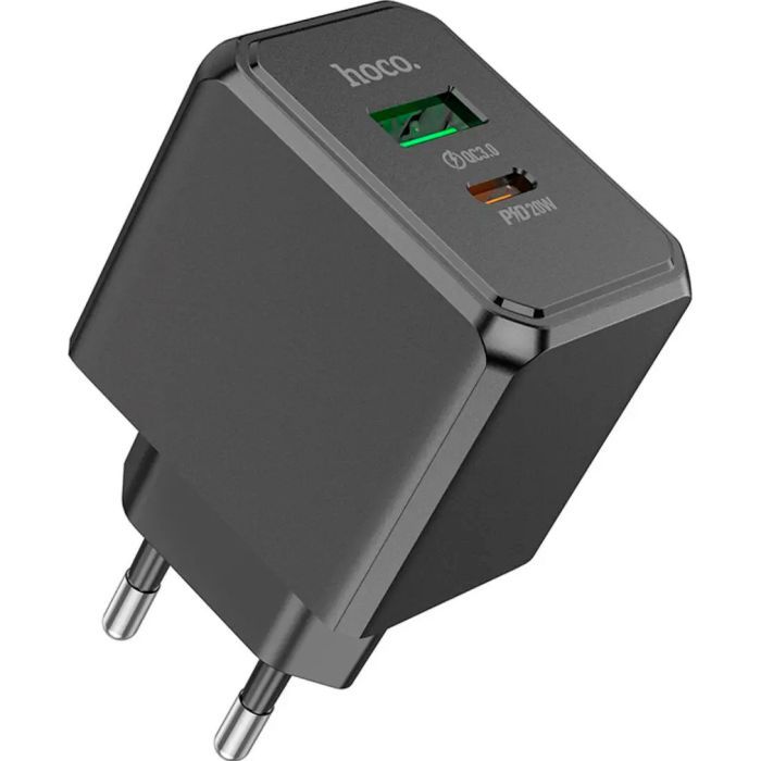 Зарядное устройство HOCO CS14A Ocean 1xUSB-C PD20W + 1xUSB QC3.0 Black (6942007603898)
