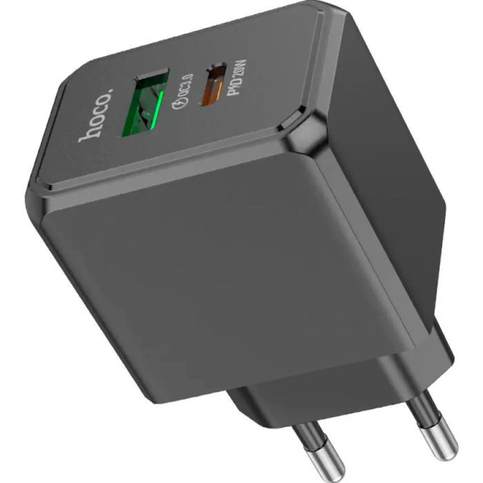 Зарядное устройство HOCO CS14A Ocean 1xUSB-C PD20W + 1xUSB QC3.0 Black (6942007603898) изображение 4