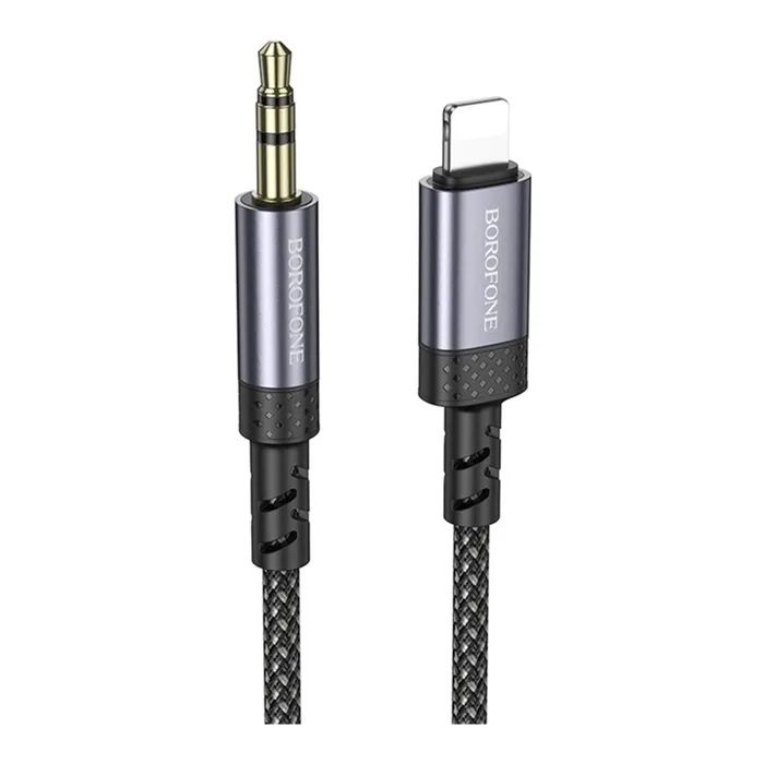 Кабель мультимедийный Lightning to 3.5mm M 1.0m grey BOROFONE (6941991118975)