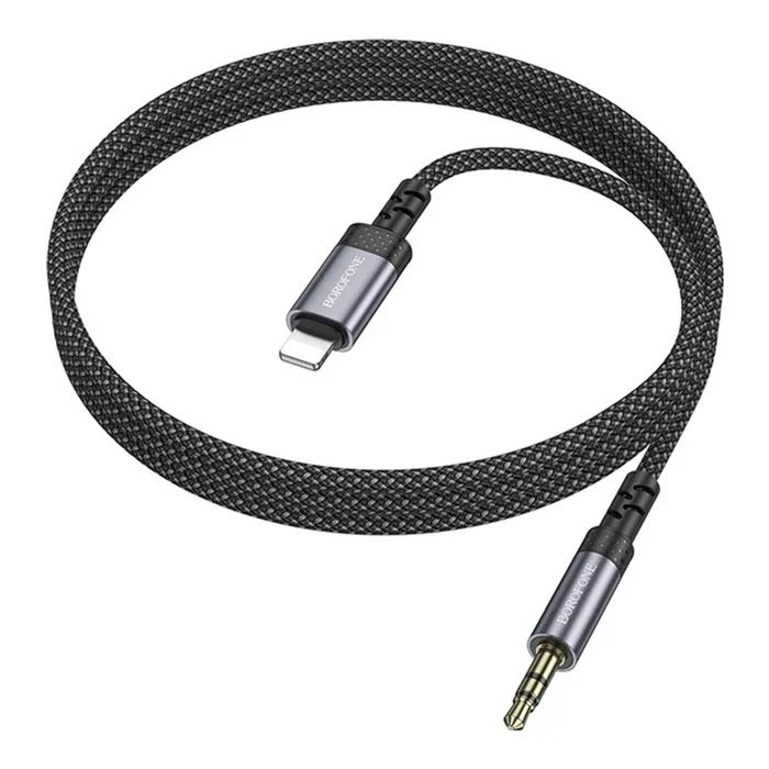 Кабель мультимедийный Lightning to 3.5mm M 1.0m grey BOROFONE (6941991118975) изображение 2