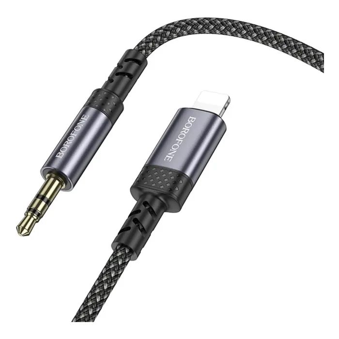 Кабель мультимедийный Lightning to 3.5mm M 1.0m grey BOROFONE (6941991118975) изображение 3