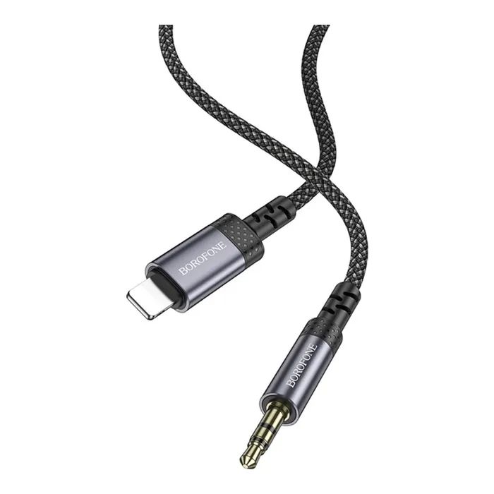 Кабель мультимедийный Lightning to 3.5mm M 1.0m grey BOROFONE (6941991118975) изображение 4