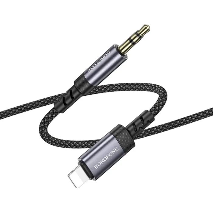 Кабель мультимедийный Lightning to 3.5mm M 1.0m grey BOROFONE (6941991118975) изображение 5