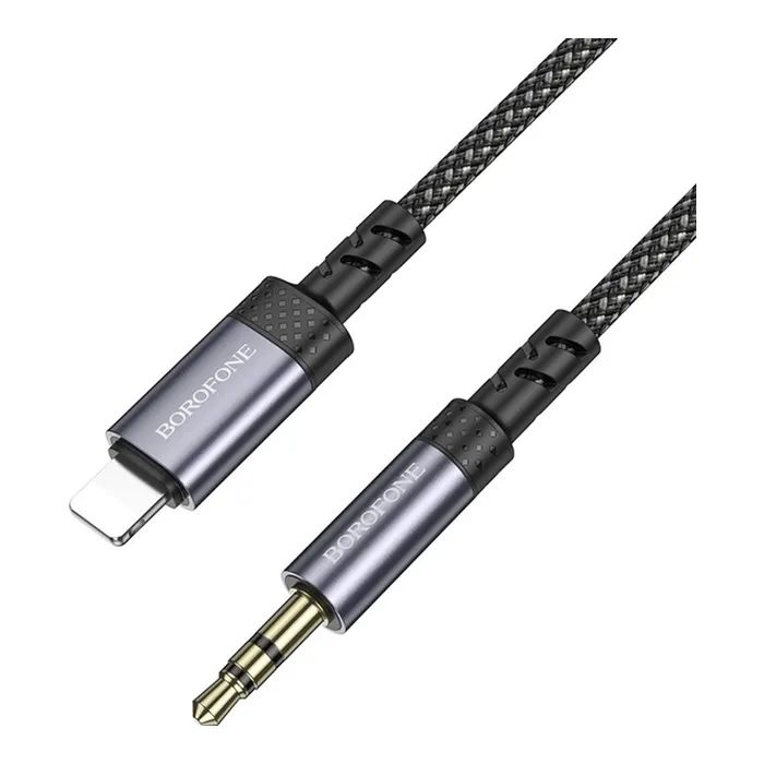 Кабель мультимедийный Lightning to 3.5mm M 1.0m grey BOROFONE (6941991118975) изображение 6