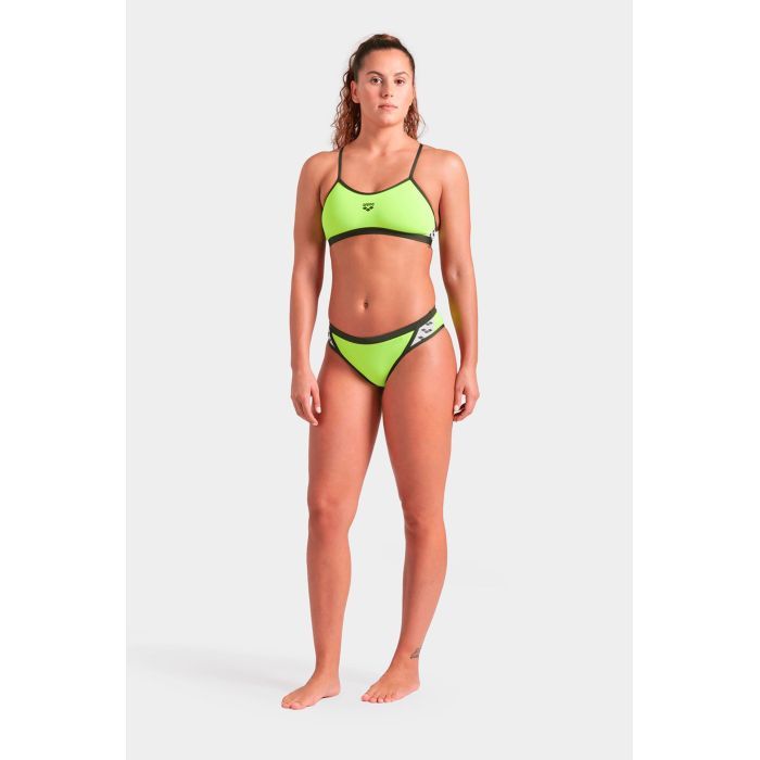 Купальник Arena Icons Bikini Cross Back Solid 005037-660 Салатовий 40 (3468337529255) изображение 3