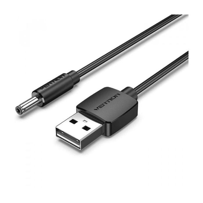 Кабель живлення USB to DC 3.5mm 5V 1.0m 2.0A black Vention (CEXBF)