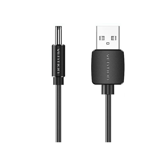 Кабель живлення USB to DC 3.5mm 5V 1.0m 2.0A black Vention (CEXBF) зображення 2