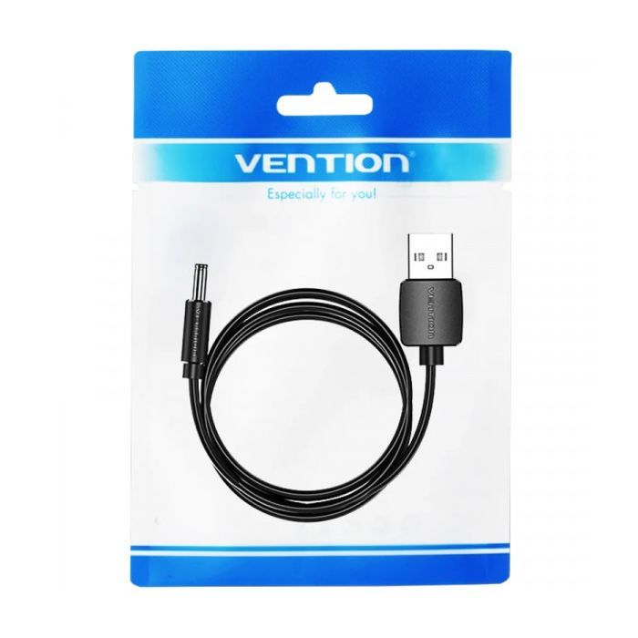 Кабель живлення USB to DC 3.5mm 5V 1.0m 2.0A black Vention (CEXBF) зображення 3