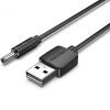 Кабель живлення USB to DC 3.5mm 5V 1.0m 2.0A black Vention (CEXBF)