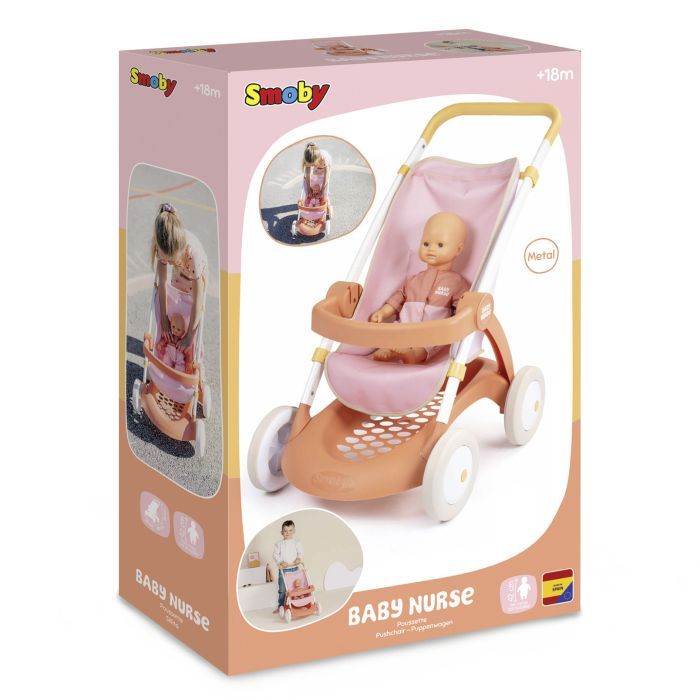 Коляска для кукол Smoby Baby Nurse Терракотовая пудра. Прогулка, с корзиной, 18 мес + (7600254024) изображение 2