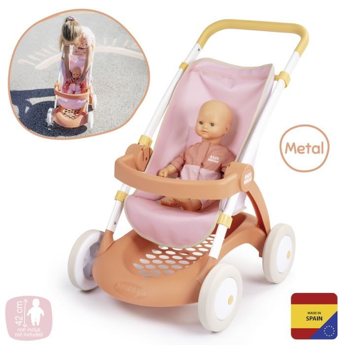 Коляска для кукол Smoby Baby Nurse Терракотовая пудра. Прогулка, с корзиной, 18 мес + (7600254024) изображение 5
