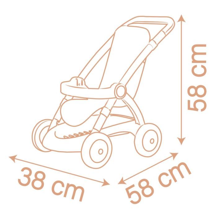 Коляска для кукол Smoby Baby Nurse Терракотовая пудра. Прогулка, с корзиной, 18 мес + (7600254024) изображение 6