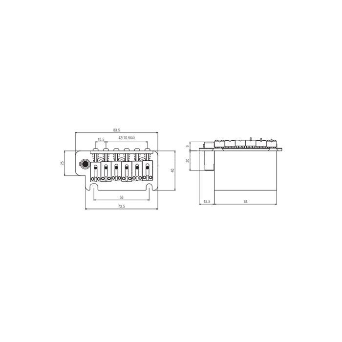 Бридж для гітари Paxphil BS213 Black зображення 2