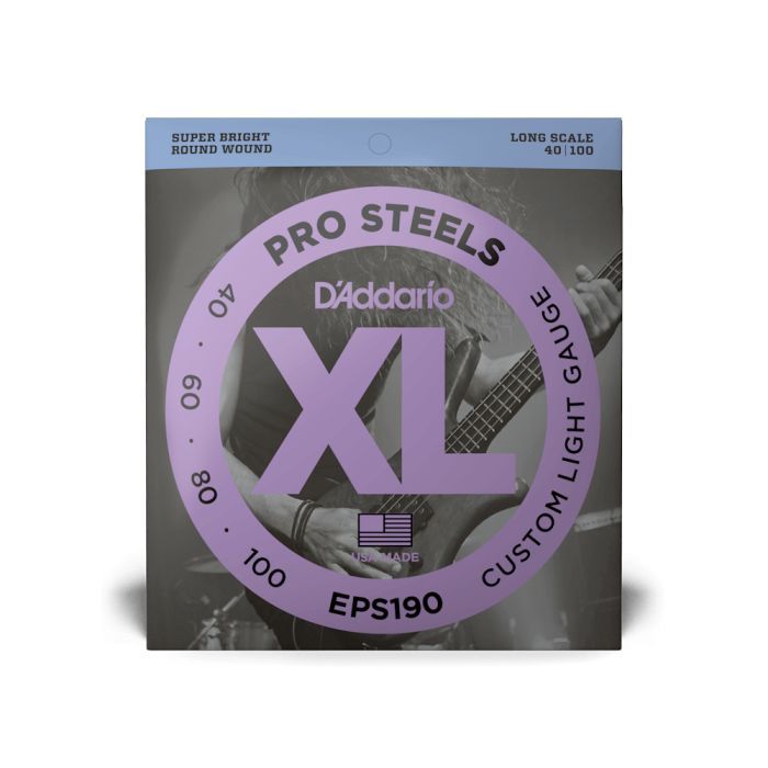 Струни для гітари D'Addario XL ProSteels Bass Custom Light (40-100) (EPS190)