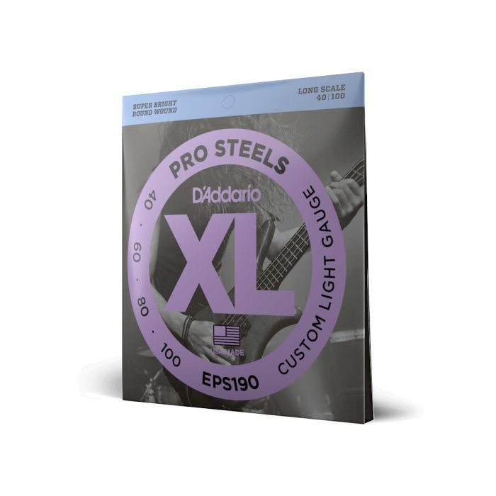Струни для гітари D'Addario XL ProSteels Bass Custom Light (40-100) (EPS190) зображення 2