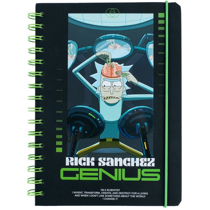 Блокнот Kite на спирали A5 Rick and Morty , 80 листов, клетка (RM24-190)