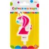 Свеча Maxi двостороння "2" із зображенням єдинорога висотою 7,62 см (MX622066-2)