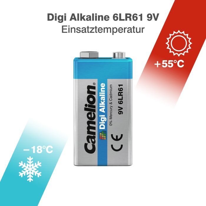 Батарейка Camelion Крона 6LR61 9V Digi Alkaline * 1 (6LR61-BP1DG) изображение 3