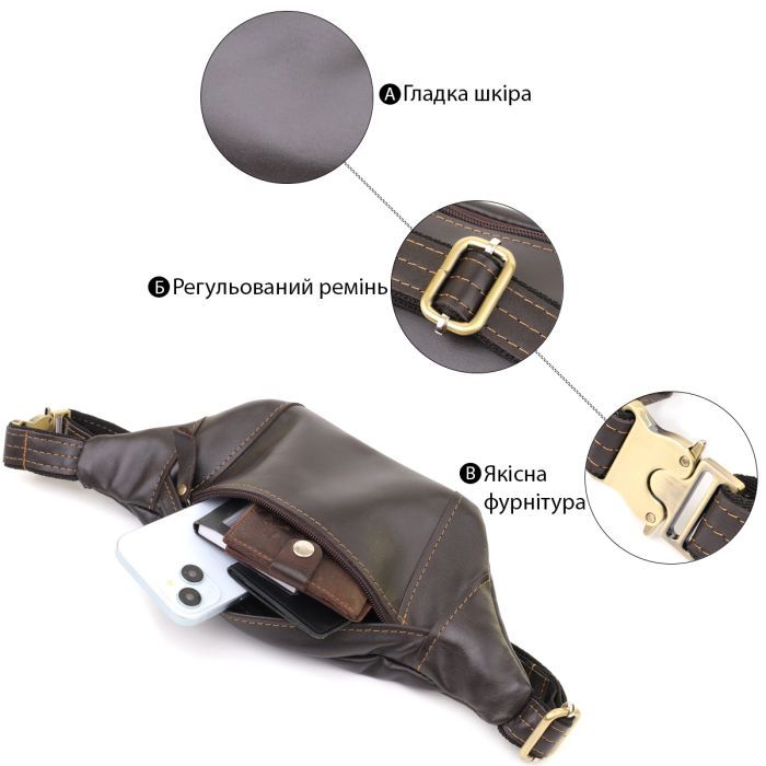 Сумка Shvigel Из натуральной кожи Коричневая (23126) изображение 4