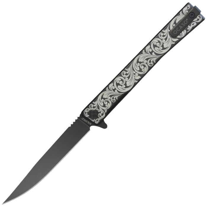 Нож Ocaso Solstice, Engraved titanium Scroll Pattern, Black (10ESB)