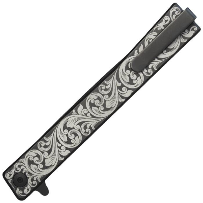 Нож Ocaso Solstice, Engraved titanium Scroll Pattern, Black (10ESB) изображение 2