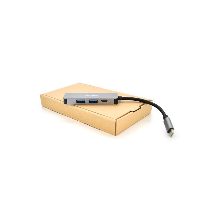 Концентратор VEGGIEG USB-C 4-in-1 USB-C + 2xUSB 3.0 + HDMI 0.1m silver (TC04)