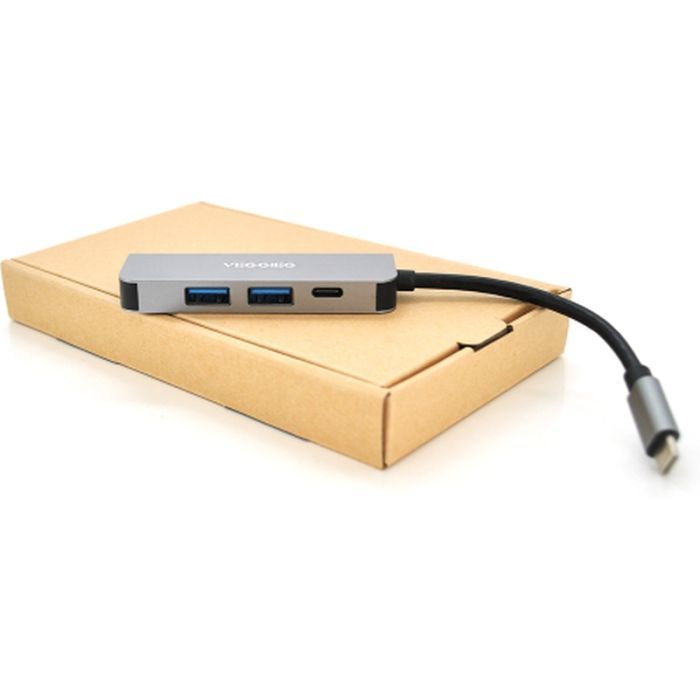 Концентратор VEGGIEG USB-C 4-in-1 USB-C + 2xUSB 3.0 + HDMI 0.1m silver (TC04)