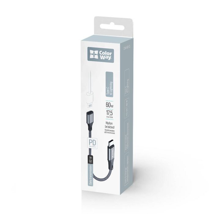 Перехідник USB-C M to Lightning F 0.17m gray ColorWay (CW-AD-CL) зображення 5