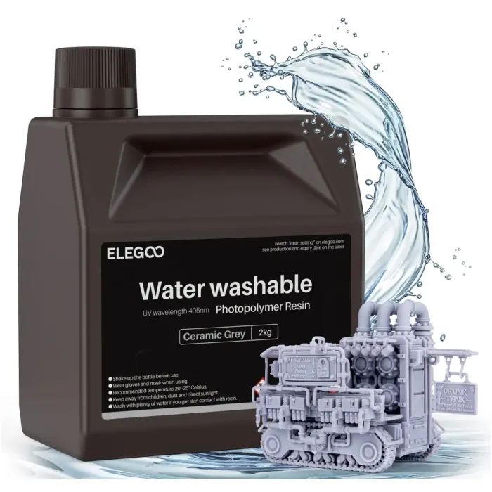 Фотополімерна смола ELEGOO Resin, Water Washable, 2кг, grey (50.103.0127) > ціни в Києві та Україні Фотополімерна смола ELEGOO Resin, Water Washable, 2кг, grey (50.103.0127)
