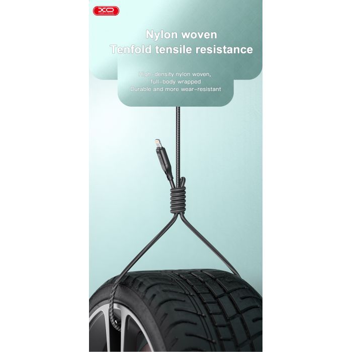 Дата кабель USB 2.0 AM to USB-C 1.0m braided black XO (NB235_C_Black) изображение 7