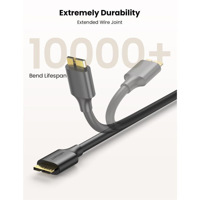 Дата кабель USB 3.0 AM to Micro B 1.0m US130 black Ugreen (10841) зображення 6