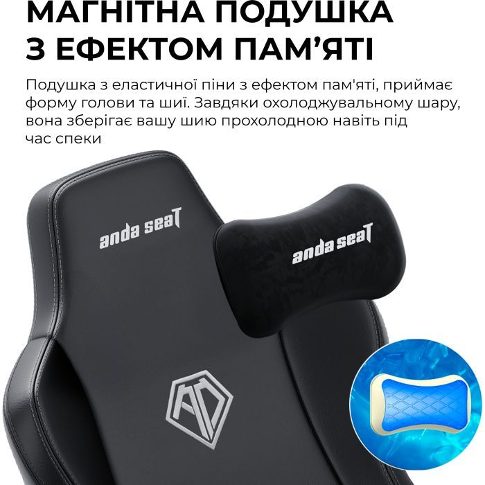 Крісло ігрове AndaSeat Novis Plus Fabric XL Black (AD23YC-XL-01-B-F-B04) зображення 11