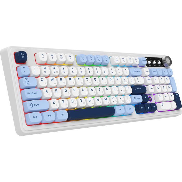Клавиатура Ajazz AF98 Plus Wireless/Bluetooth/USB UA White/Blue (AF98-PLUS-GB) изображение 2