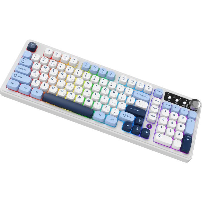 Клавиатура Ajazz AF98 Plus Wireless/Bluetooth/USB UA White/Blue (AF98-PLUS-GB) изображение 3