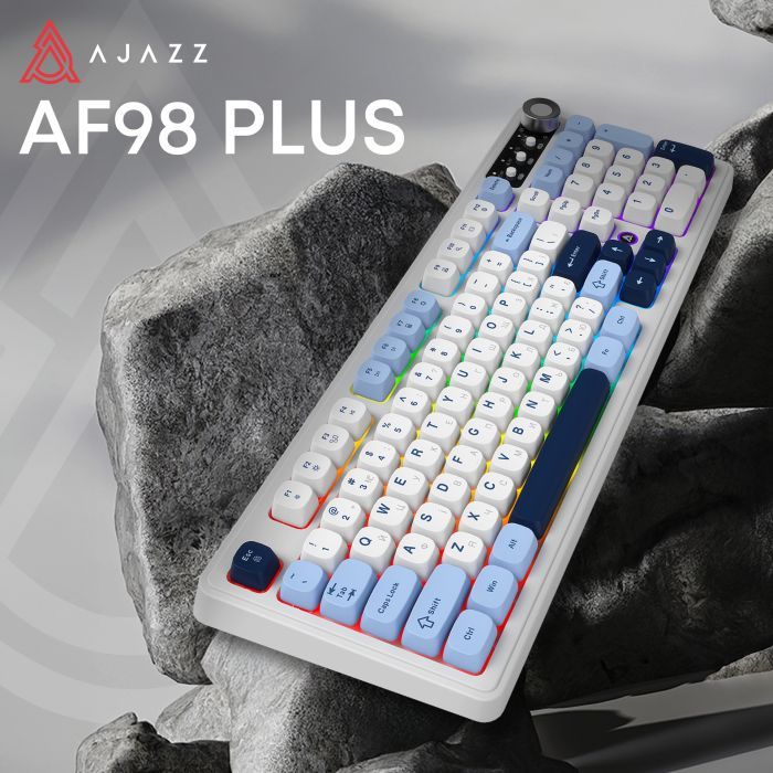 Клавиатура Ajazz AF98 Plus Wireless/Bluetooth/USB UA White/Blue (AF98-PLUS-GB) изображение 6