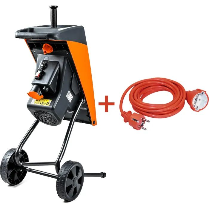 Садовий подрібнювач GTM DS2500/40 KIT, 220В, 2500Вт, до 40мм, ножі + подовжувач 10м (DS2500/40_KIT+ext.cord)