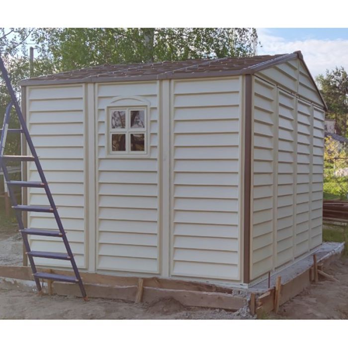 Садовий будиночок Duramax пластиковий WoodSide 325х247х231 см слонова кістка (5190) зображення 11