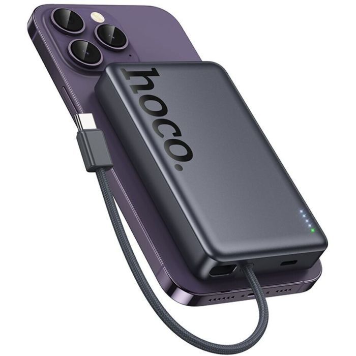 Батарея універсальна HOCO 10000 mAh Origen Dual PD/20W Magnetic with cable Type-C Metal Gray (Q44 / 714983) зображення 5