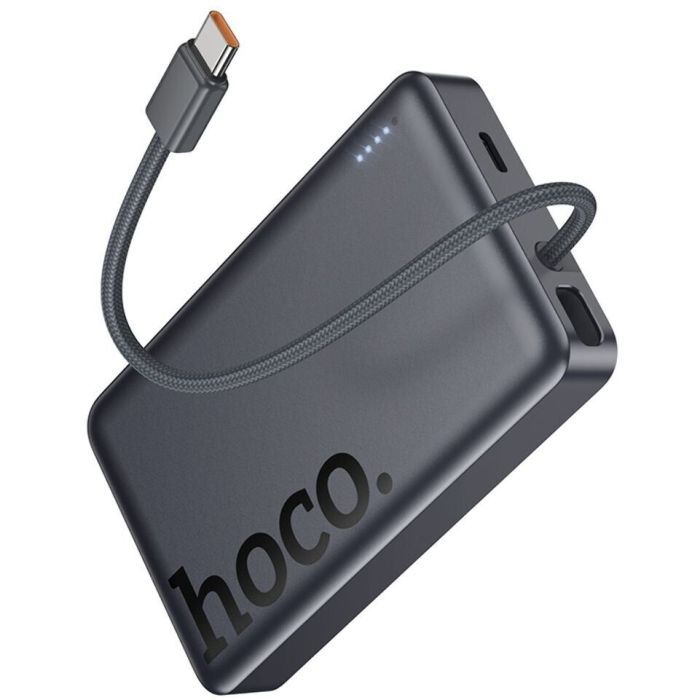 Батарея універсальна HOCO 10000 mAh Origen Dual PD/20W Magnetic with cable Type-C Metal Gray (Q44 / 714983) зображення 6