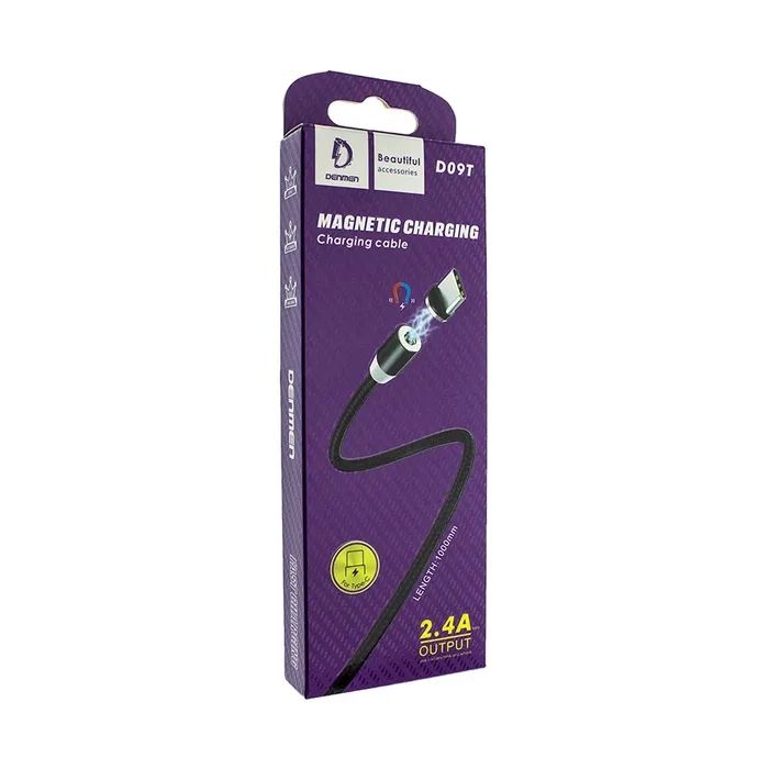 Дата кабель USB 2.0 AM to USB-C magnetic black Denmen (DN-D09T-BK) изображение 2