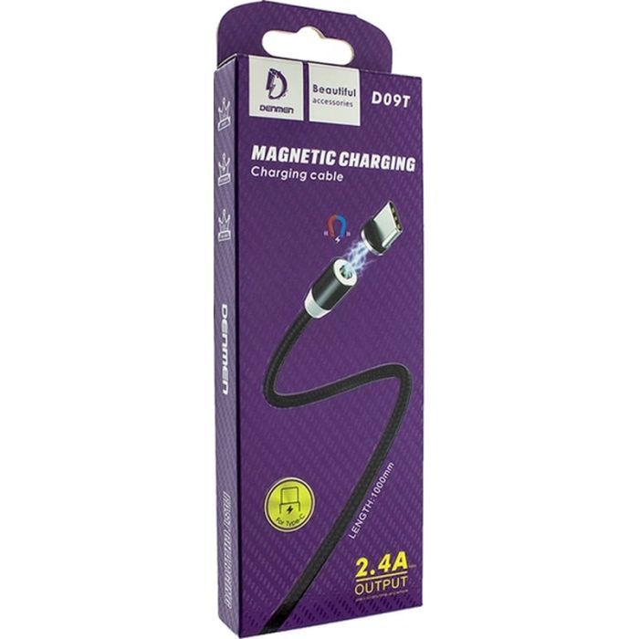 Дата кабель USB 2.0 AM to USB-C magnetic black Denmen (DN-D09T-BK) изображение 2