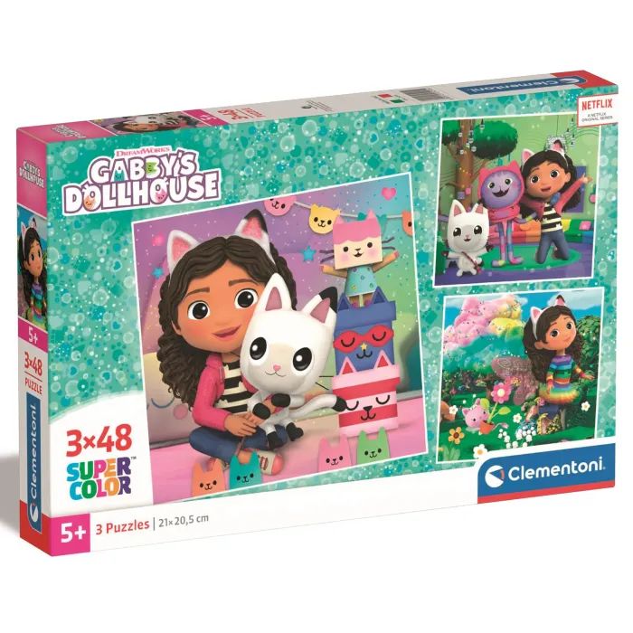 Пазл Clementoni Gabby's Dollhouse 3 шт по 48 элементов (25295)