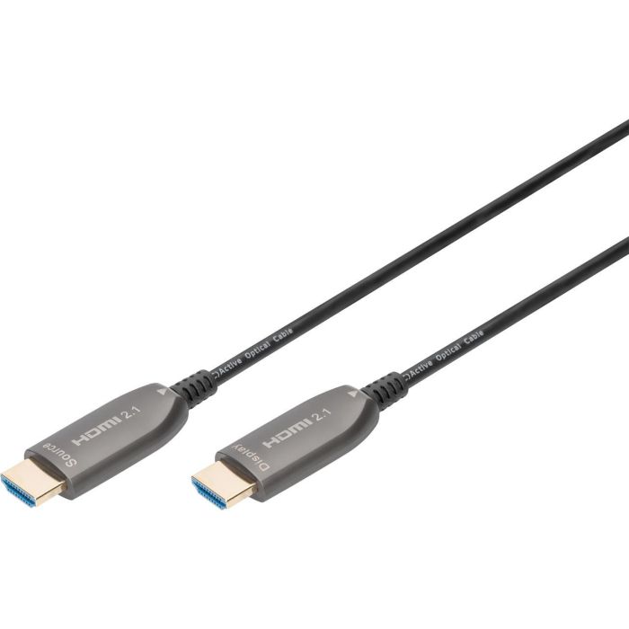 Кабель мультимедийный HDMI M to HDMI M 20m 8K AOC hybrid-fiber black Digitus (AK-330126-200-S)