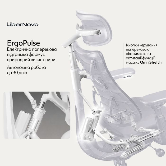 Офісне крісло LiberNovo Omni Space Gray 48 см (CP-GW-0000015-00-00) зображення 11