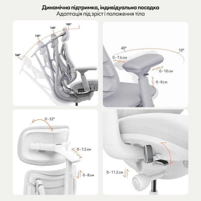 Офісне крісло LiberNovo Omni Space Gray 48 см (CP-GW-0000015-00-00) зображення 14