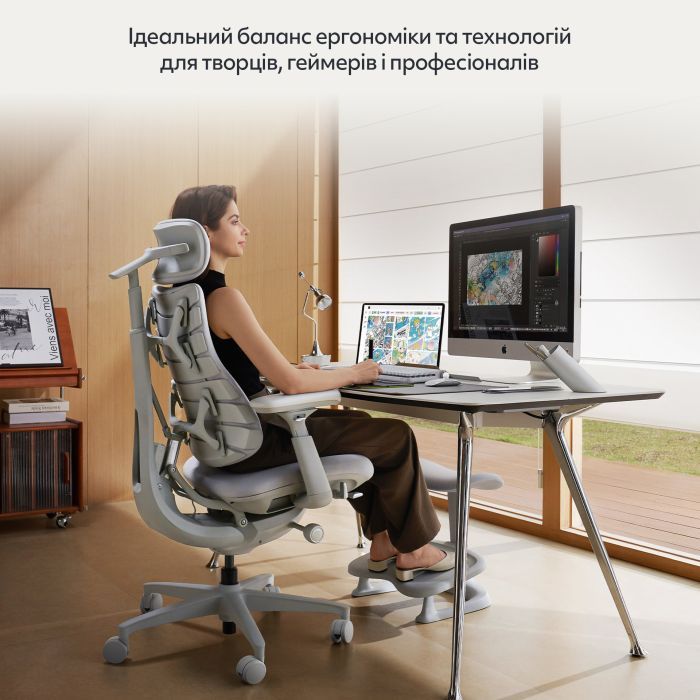 Офісне крісло LiberNovo Omni Space Gray 48 см (CP-GW-0000015-00-00) зображення 16