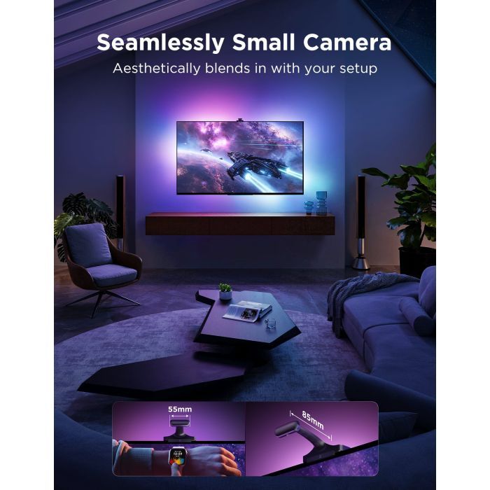 Светодиодная лента Govee Набір R2A81 Three-cameraTV Backlight 75-85'', RGBIC, WI-FI/Bluetooth, чорний (R2A81C11) изображение 7